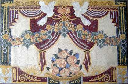 White Doves and Curtain Royal Mosaic