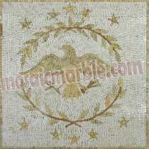 AN686 Golden eagle emblem on white background Mosaic