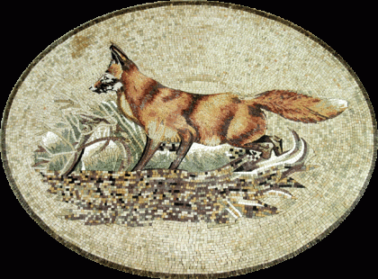 AN703 Oval fox landscape Mosaic