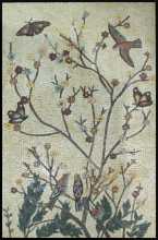 Birds Flowers & Butterflies Mosaic Wall Mural
