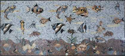 AN820 Beautiful mixed sea life Mosaic