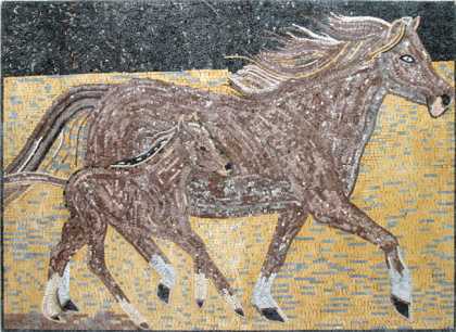 AN83 Brown horse Mosaic