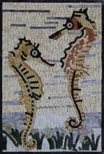 AN926 Seahorse Love in Water Mosaic