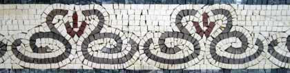 BD104 Abstract swan shapes border Mosaic