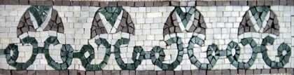 BD135 Artistic mushroom shape design border Mosaic