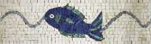BD19 Blue fish on white background border Mosaic