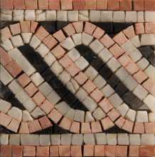 Black White & Cream Diagonal Shapes Border Mosaic