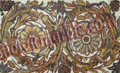 BD296 Golden floral stone art Mosaic