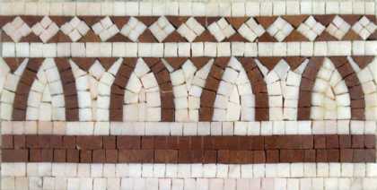 BD307 Brick & white geometric shapes border Mosaic