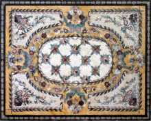 CR118 Golden floral art carpet Mosaic