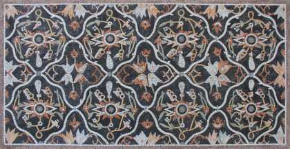 CR1223 Handmade Floral Floor Rug Carpet Design  Mosaic
