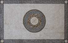 CR1224 Greek Border Rounded Art Carpet Design  Mosaic