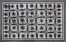 CR1254 Artistic Floral Carpet Grayscale Color  Mosaic