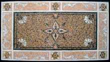CR134 Amber & Salmon Pink Floral Carpet Mosaic