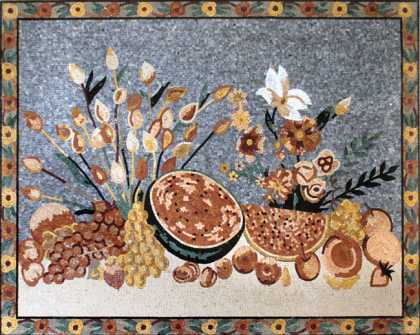 CR154 Beautiful fruit and flowers table Mosaic