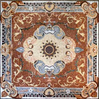 CR155 Classic square rug design Mosaic