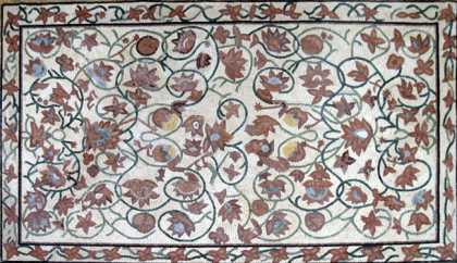 CR182 Red floral artistic carpet Mosaic