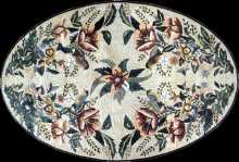 CR203 Oval beautiful floral art Mosaic
