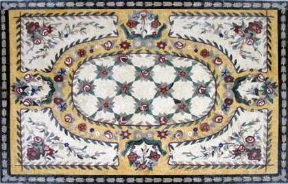CR233 Colorful floral art carpet Mosaic