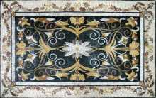 CR238 Elegant black gold & white floral Mosaic