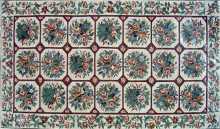 CR247 Red floral squares design carpet Mosaic