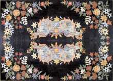 CR256 Colorful Symmetry Floral on Black Floor  Mosaic