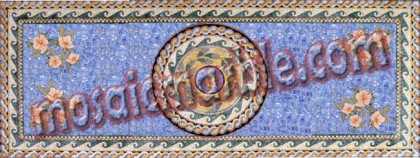 CR308 Rectangular Medallion on Light Blue Mosaic
