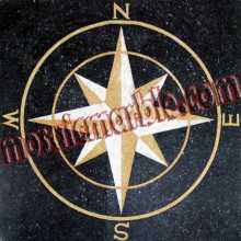CR319 Gold on black compass star mosaic