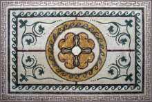 CR34 Central Flower Rectangular Floor Mosaic