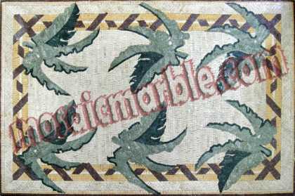 CR363 Artistic green leaves carpet Mosaic