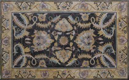 CR389 Black & gold artistic floral design Mosaic
