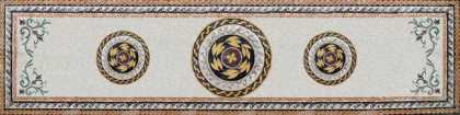 CR454 3 roman leaves medallions carpet Mosaic