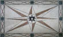 CR49 Big compass star with elegant border mosaic