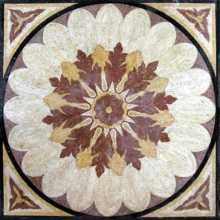 CR5 Burgundy gold & white beautiful flower Mosaic