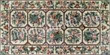 CR510 Red floral squares design carpet Mosaic