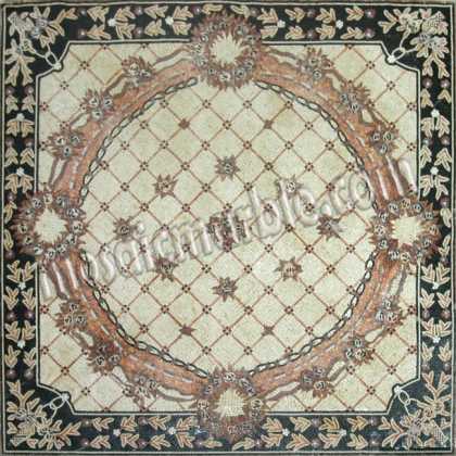 CR524 Square floral design carpet Mosaic