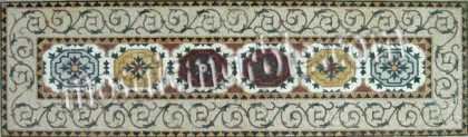 CR554 Rectangular oriental style floral rug Mosaic