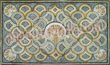 CR572 Elegant grey & gold sea shell carpet Mosaic