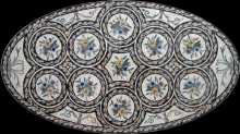 CR58 Oval circular floral design Mosaic