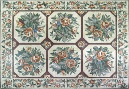 Floral Mosaic Floor Carpet