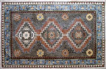 CR75 Rectangular Diamonds & Flowers Floor Mosaic
