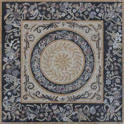Flower Bloom Bushes Square Carpet (polished) Mosaic