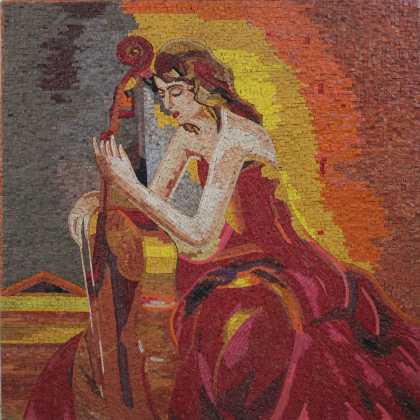 Girl with the Cello Mosaic