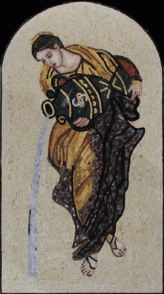 FG1061 Beautiful Lady Pouring Water From A Jar  Mosaic