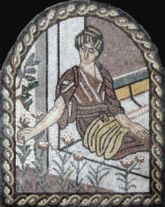 FG109 Woman On The Balcony Mosaic