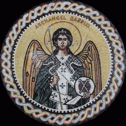 Saint Gabriel Archangel Medallion Religious  Mosaic