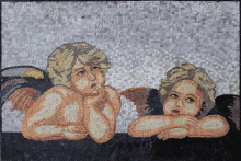 Raphael Angels Cherubs Religious Wall Art Mosaic