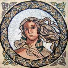 Detail from the Birth of Venus Square Mosaic