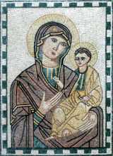 Madonna & Baby Jesus Bordered Mosaic