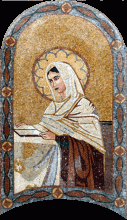 Saint Hannah's Prayer Blue Border Christian Mosaic